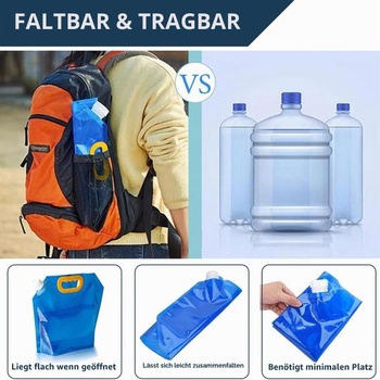 Skladací kanister na vodu 2,5 l/5 l/10 l, skladacia nádoba na vodu, kanister na pitnú vodu s