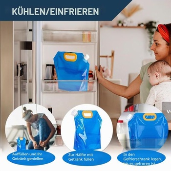 Skladací kanister na vodu 2,5 l/5 l/10 l, skladacia nádoba na vodu, kanister na pitnú vodu s