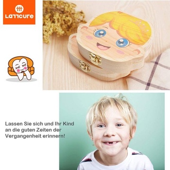 Drevená zúbková krabička na mliečne zúbky, drevená zúbková krabička na mliečne zúbky pre chlapcov