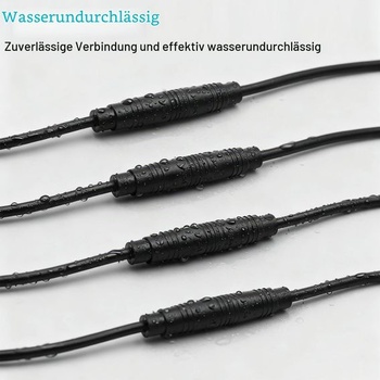 5 ks vodotesných 2pinových konektorov IP65, 20cm 2pinový zástrčkový kábel so zásuvkou, 2pinový