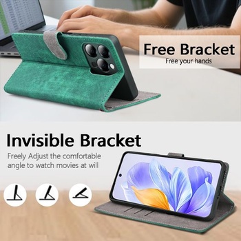 Kožený kryt na telefón pre Oukiteľ C61/C61 Pro, peňaženka s RFID ochranou, magnetické ochranné