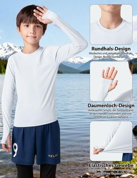 Niksa UV Shirt Detské plavecké tričko s dlhým rukávom UPF 50+ Rýchloschnúci rashguard pre
