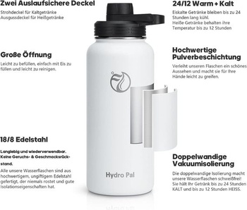 Nerezová láhev na pití na pití HydroPal 1l