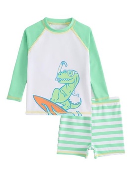 Súprava plaviek FishingDino UV pre chlapcov, veľkosti 86-116, plavky s dlhým rukávom pre batoľatá,