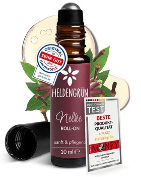 Heldengrün® Bio klinček Roll-on [100% prírodný] - Teplý a korenený roll-on na čeľusť, krk a spánky