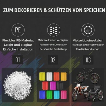 Kryty drôtov PSLER 72x, chrániče drôtov pre bicykle, 11 farieb