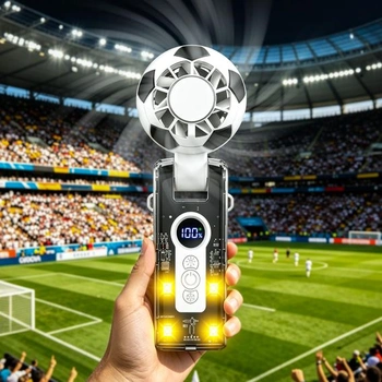 Prenosný ručný ventilátor vo futbalovom štýle, turbo mini…