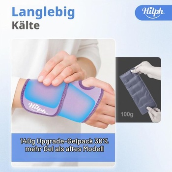 Chladicí podložky na zápěstí Hilph Cooling Cuff, opakovaně použitelné, fialové - 1 kus