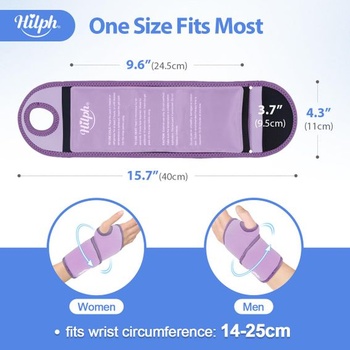 Chladicí podložky na zápěstí Hilph Cooling Cuff, opakovaně použitelné, fialové - 1 kus