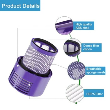 2x umývateľné náhradné filtre pre Dyson Cyclone V10 SV12, filtre do vysávača Animal Absolute Total