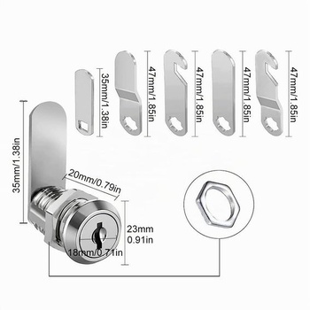 Zámok poštovej schránky 20 mm, priemer 18 mm