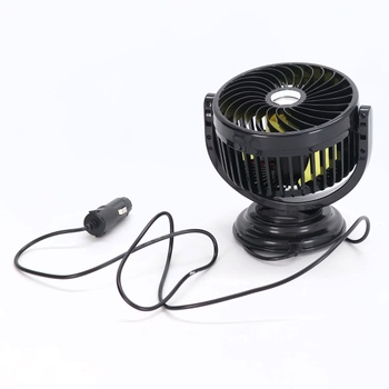 Ventilátor do auta, 12V ventilátor do auta, otočný o 360 °, ventilátor do auta, napájaný zo