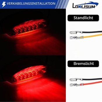 Zadní světlo pro motocykl 12V 21LED, brzdové světlo pro osvětlení SPZ, univerzální kompatibilní s