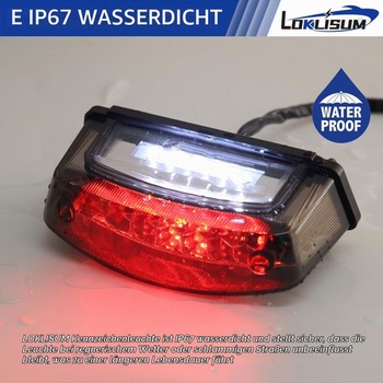 Zadní světlo pro motocykl 12V 21LED, brzdové světlo pro osvětlení SPZ, univerzální kompatibilní s