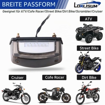 Zadní světlo pro motocykl 12V 21LED, brzdové světlo pro osvětlení SPZ, univerzální kompatibilní s