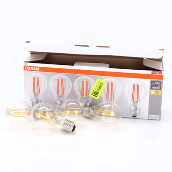 Osram LED žárovka s vláknem, patice A60, tvar žárovky 7W 827, 2700K teplá bílá, E27, čirá, 806 lm,