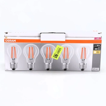 Osram LED žárovka s vláknem, patice A60, tvar žárovky 7W 827, 2700K teplá bílá, E27, čirá, 806 lm,