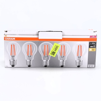 Osram LED žiarovka s vláknom, pätica A60, tvar žiarovky 7W 827, 2700K teplá biela, E27, číra, 806 lm,