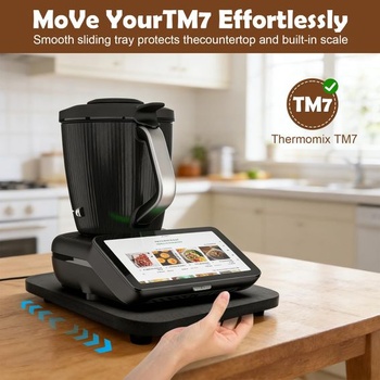 Posuvná doska TM7 pre Thermomix, doska pre Thermomix s teflónovými nožičkami, hladko kĺzajúci