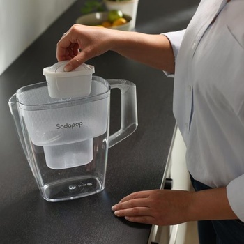 Filtračná kanvica na vodu Sodapop Selina White Water vrátane 1 filtračnej patróny, objem 3 l, vhodná
