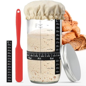 Mujiluxe Sada na prípravu kvásku, 730ml poháre na kvások,…