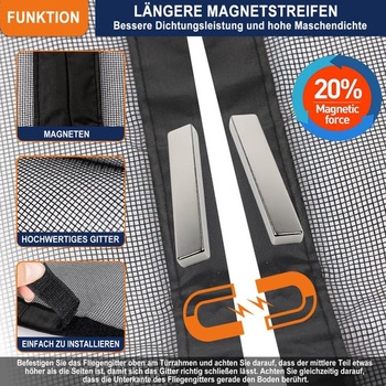 Sieť proti hmyzu Diker magnetická 200x75