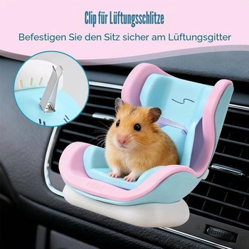 Mini autosedačky pre škrečky, malý držiak na vetrací otvor autosedačky s nastaviteľnými popruhmi,