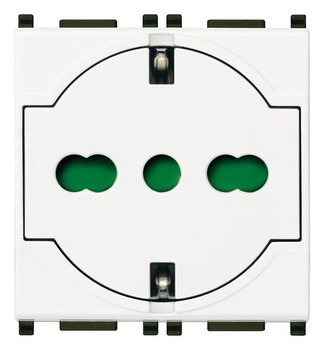 VIMAR 0R14211 Plana Univerzálna bezpečnostná zásuvka P40 16 A 2 moduly biela
