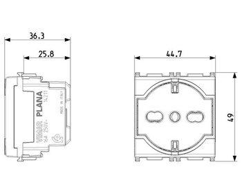 VIMAR 0R14211 Plana Univerzální bezpečnostní zásuvka P40 16 A 2 moduly bílá