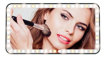 Slnečná clona do auta s kozmetickým zrkadlom, make-up zrkadlo do auta s LED osvetlením, 23,5*