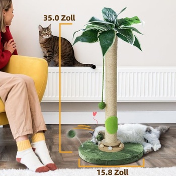 Škrabadlo Fantasreen 88 cm s loptičkou, hračkou a mačkou, zelené