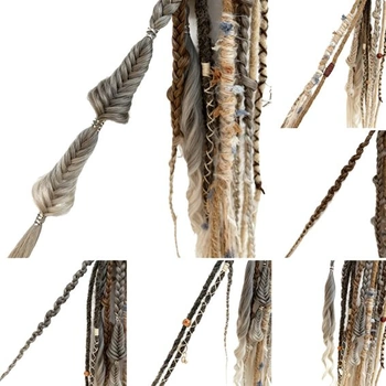 Elastický dread culík, detaily mušle a přívěsku, prodloužení dredu s gumičkou do vlasů, lehké