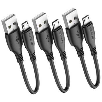 Krátky micro USB kábel 0,15 m [3 kusy, 15 cm], Nabíjací micro USB kábel