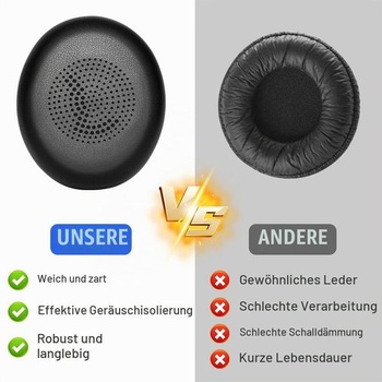 Náhradné náušníky AXFEE pre Jabra Evolve2 65/Evolve2 40/Elite 45h, čierne