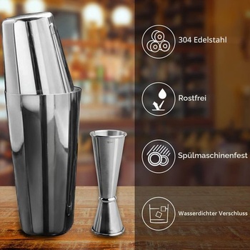 Bostonský šejkr 750ml 600ml, Anfly koktejlový šejkr s vnitřními odměrkami, Sada plechových lahví z