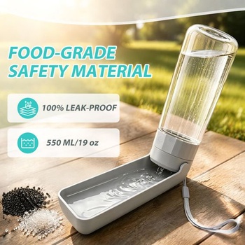 Skládací láhev na vodu pro psy 550ml šedá, přenosná láhev na vodu