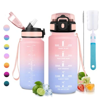 Fľaša na vodu 500 ml, bez BPA, so slamkou, vhodná na sýtené…