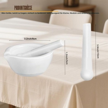 Sada mažiara a tĺčika, malá porcelánová sada mažiara a tĺčika, keramická, malá miska na