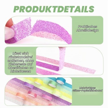 Washi páska, 12 rolí, módna páska, doplnky do scrapbookov, trblietavý pergamenový papier, farebný papier