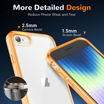 Pouzdro pro iPhone SE 2020/2022 iPhone 7/8, Průhledné pouzdro na telefon s úpravou proti žloutnutí,