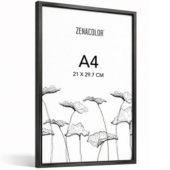 Fotorámik Zenacolor A4, hliníkový čierny - ochranná fólia proti poškriabaniu, flexibilné zavesenie