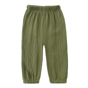 Balenie 2 unisex háremových nohavíc pre bábätká/deti, letné bavlnené a ľanové nohavice, ľahké,
