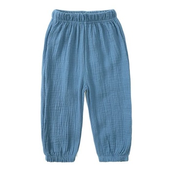 Balenie 2 unisex háremových nohavíc pre bábätká/deti, letné bavlnené a ľanové nohavice, ľahké,