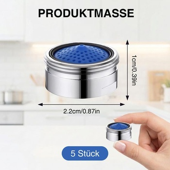 Úsporné perlátory pro vodovodní baterie, 5 kusů, vnější závit M22, pro regulaci průtoku vody a