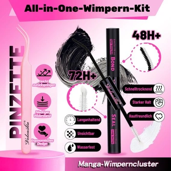 Veleasha Manga Lash Clusters Set s voděodolným lepidlem a těsněním řas C Curl 80 ks 10-14 mm anime