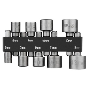 Súprava 9 nástrčných kľúčov HPHOPE 5 mm-13 mm, adaptér pre nástrčné bity