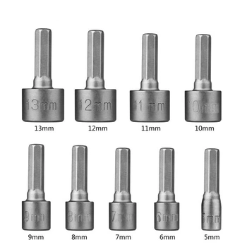 Sada 9 nástrčných klíčů HPHOPE 5 mm-13 mm, adaptér pro nástrčné bity
