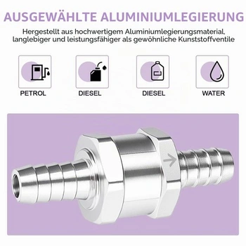 2 kusy spätného palivového ventilu, hliníkový ventil 10 mm, spätný ventil so 6 pružinovými svorkami