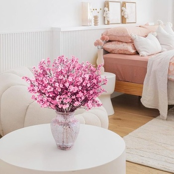 N&T NIETING Umelé kvety gypsofily, 12 kusov umelých kvetov gypsofily pre DIY svadobné kytice,