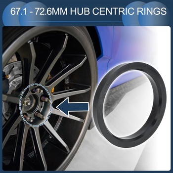 INFINAUTO Strediace krúžky pre náboje kolies, 4 kusy, pre náboje kolies, ABS plast, 61,4 mm